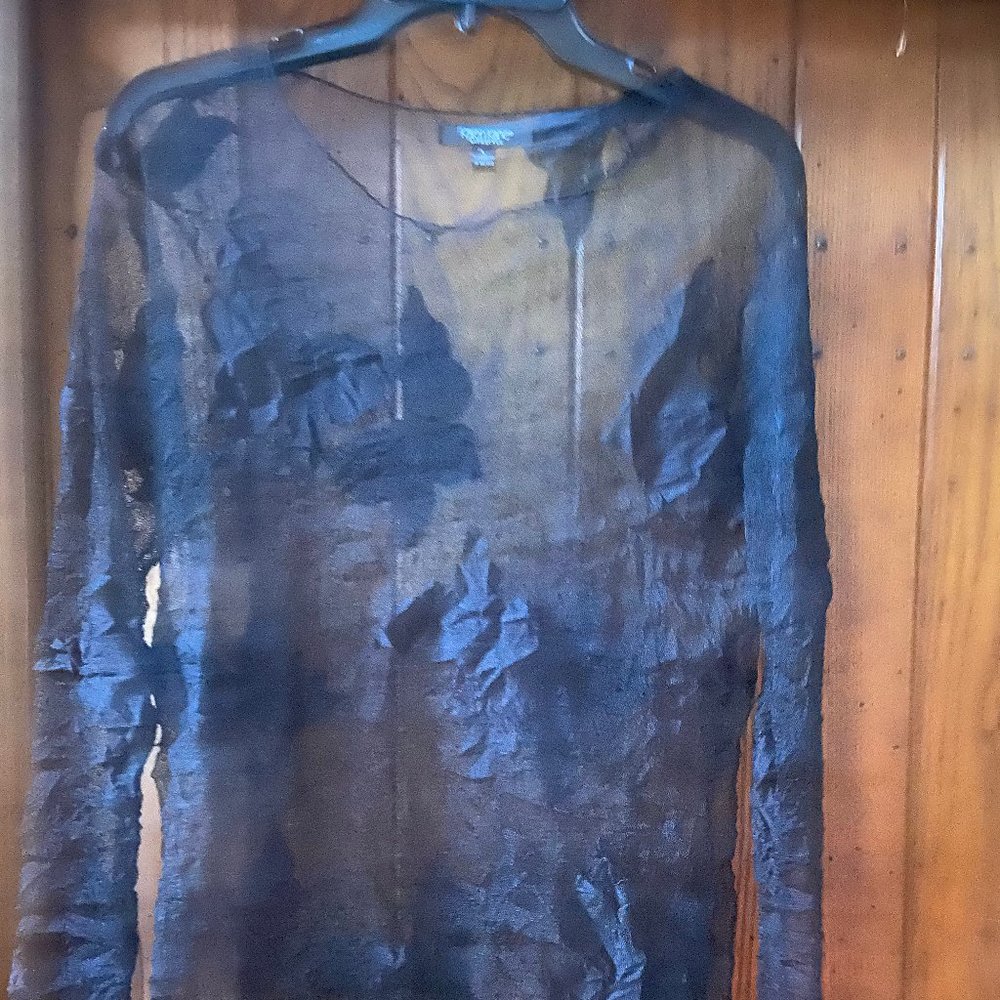 Shear black lace tunic